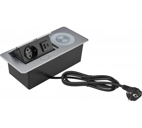 Изображение товара Розетка CACTUS CS-SOCKET-USBA/C-WLESS для столешницы серебристый 1895583