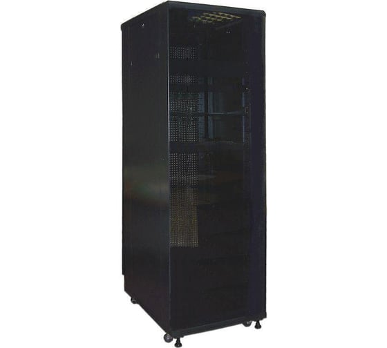 Изображение товара Шкаф 19" TWT Business, черный, передняя дверь перфорированная, задняя дверь распашная перфорированная TWT-CBB-42U-8x10-P1