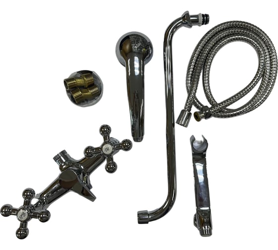 Изображение товара Смеситель двухрычажный Victoria керамическая кран-букса, 1/2", толстый корпус CROSS-9