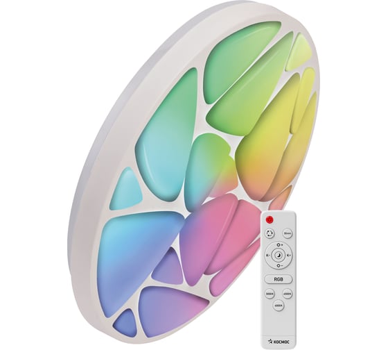 Изображение товара Настенно-потолочный КОСМОС LED светильник SHELL RGB 75Вт 6000Лм с RGB подсветкой KSShelRGB75W