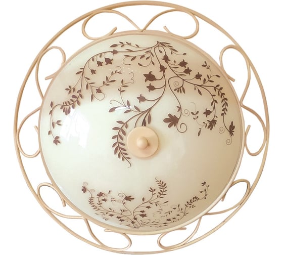 Изображение товара Светильник настенно-потолочный ЭЛЕТЕХ Романтика 500 НПБ 01-3x60-161 матовый шампань /корпус Орнамент бежевый 1005205863