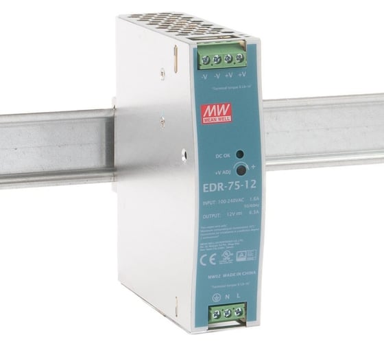 Изображение товара Источник питания Mean Well AC/DC EDR-75-12 Т02240993