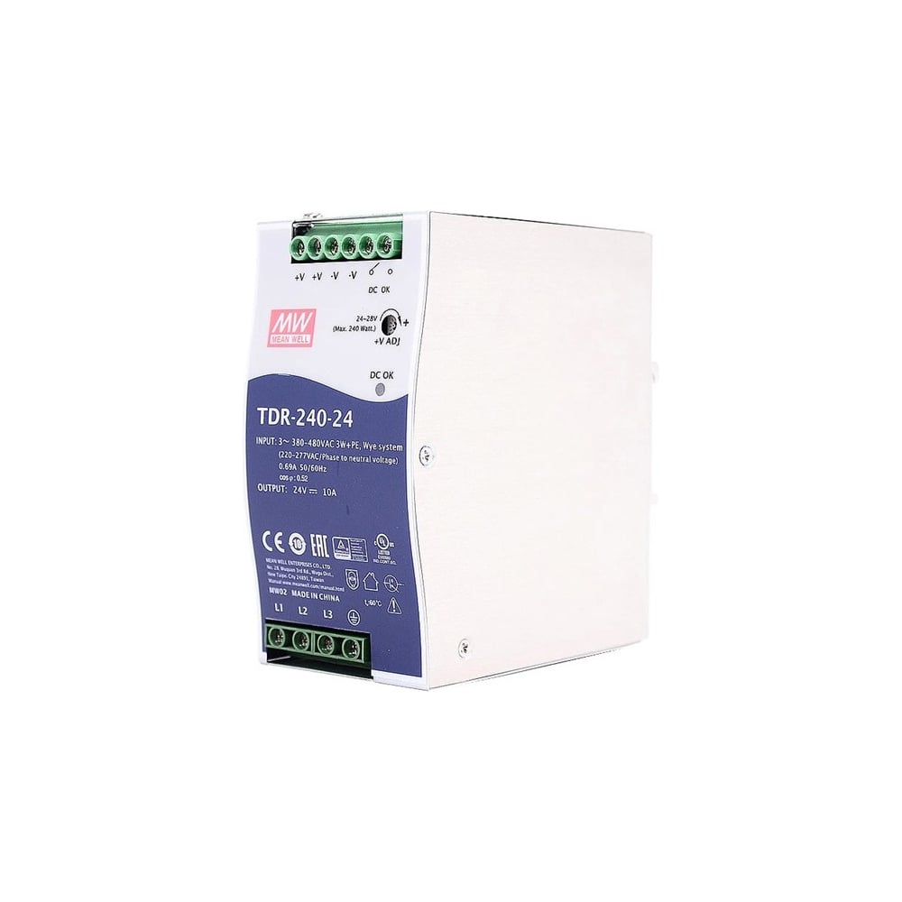 Изображение товара Источник питания Mean Well AC/DC TDR-240-24 для лент и модулей 240 Вт