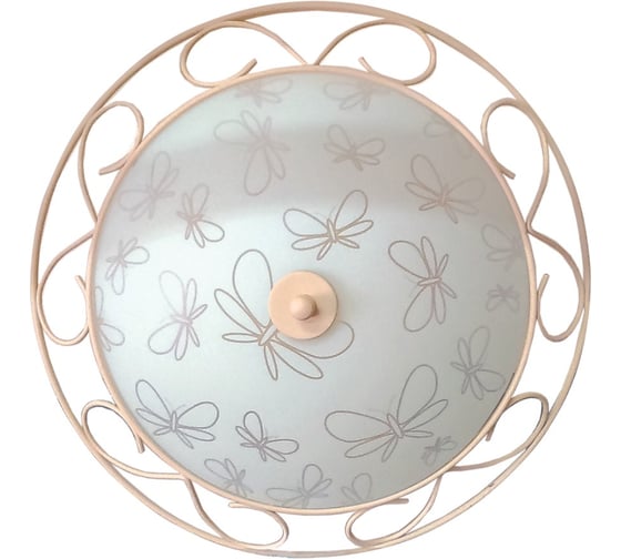 Изображение товара Светильник настенно-потолочный ЭЛЕТЕХ Бабочки 500 НПБ 01-3x60-161 матовый белый /корпус Орнамент бежевый 1005205866