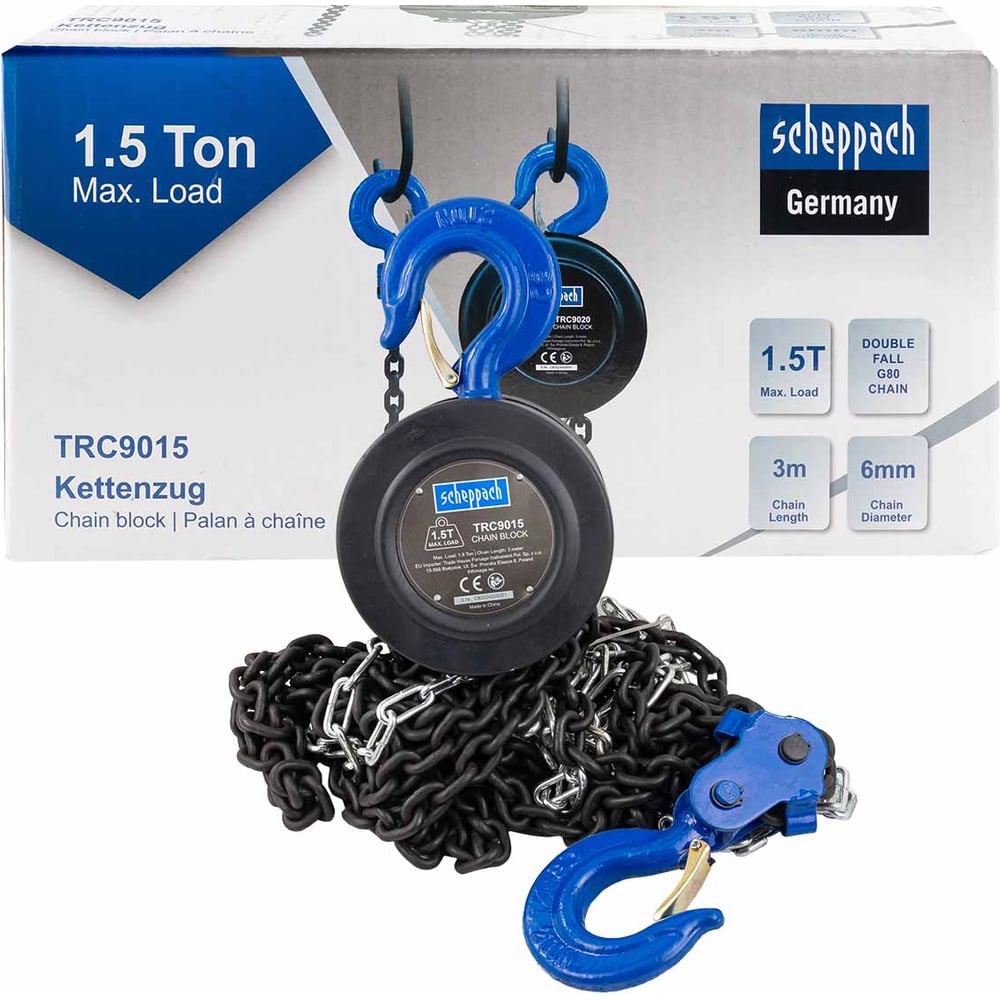 Изображение товара Таль цепная ручная Scheppach 1.5т Sch-TRC9015(59210) Изображение товара Таль цепная ручная Scheppach 1.5т Sch-TRC9015(59210)