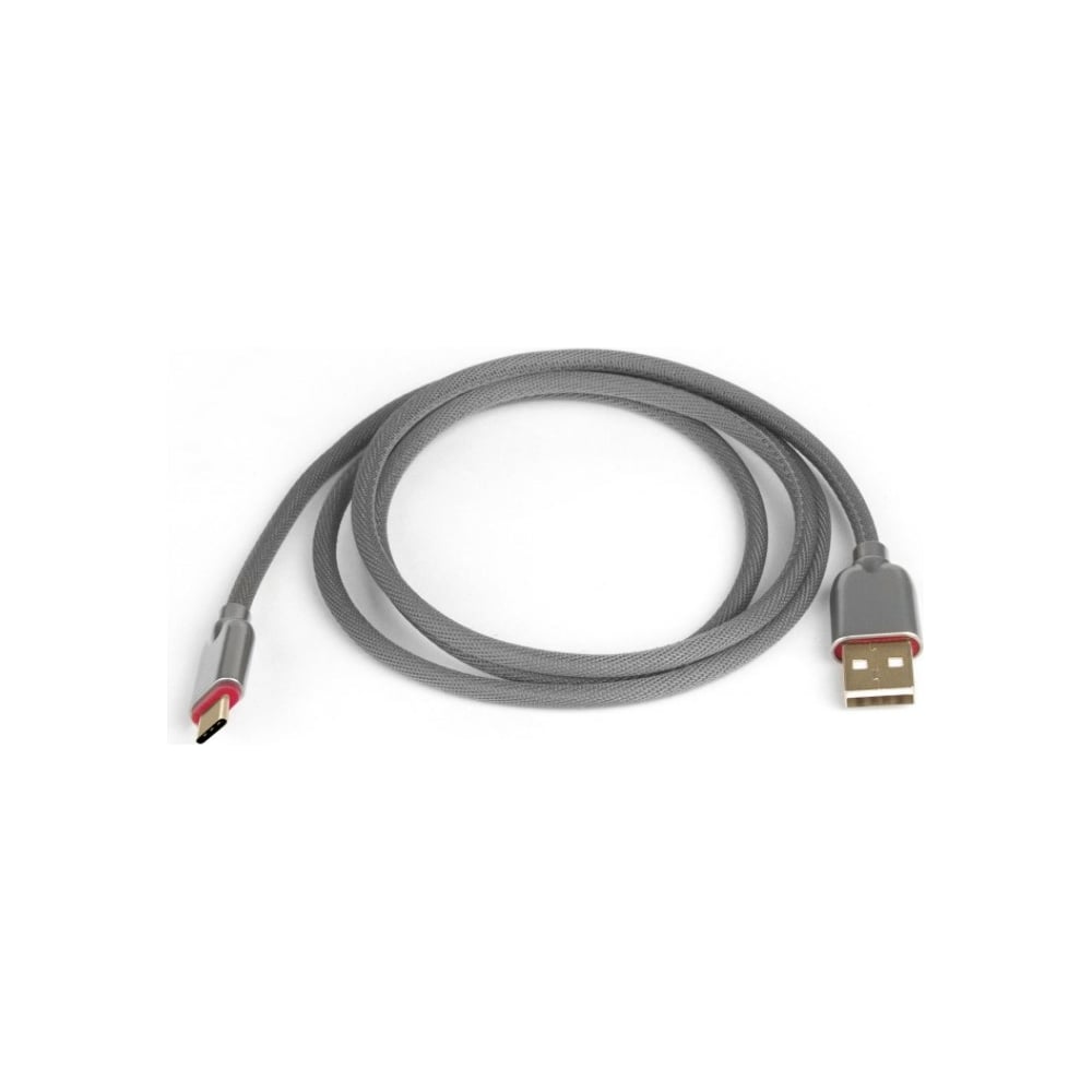 фото Кабель rombica usb - usb type-c, текстиль, 1м, серый digital cb-05 cb-cb05