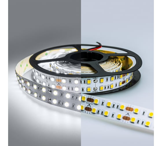 Изображение товара Светодиодная лента ELEGANZ LUX 24V 5050 120 LED (28.8W/M) холодная 6000К IP20 двухрядная, 5м EL-24V-28W