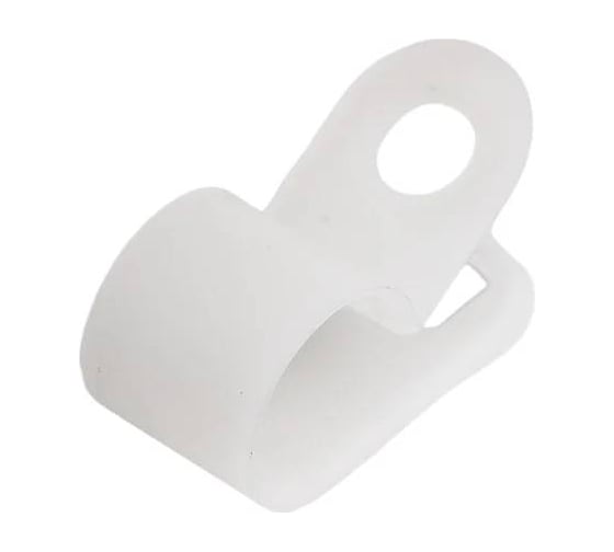 Изображение товара Крепление R-образное NIKOMAX для кабеля до 8 мм, с отверстием 5 мм, белое, 100 шт. NMC-CHR08-WT-100-K