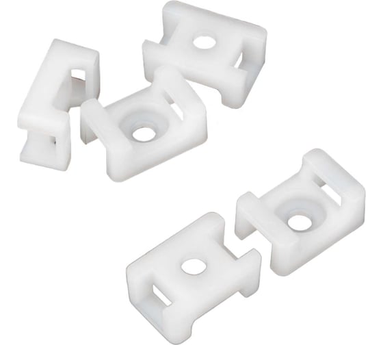 Изображение товара Основание для стяжек NIKOMAX с отверстием 6,3 мм, 23x16 мм, белое, 100 шт. NMC-TMS63-WT-100-K