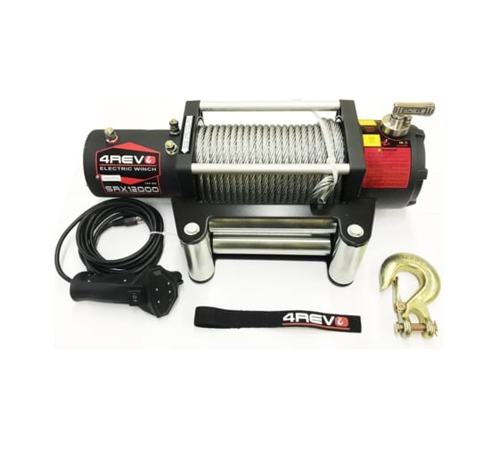 Изображение товара Автомобильная лебедка 4REVO SRX 12000 lbs 12В, стальной трос 4R-W123A-12