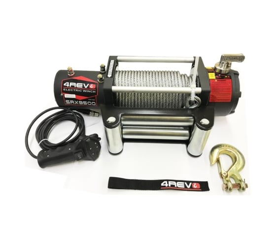 Изображение товара Автомобильная лебедка 4REVO SRX 9500 lbs 12В, стальной трос 4R-W093A-12