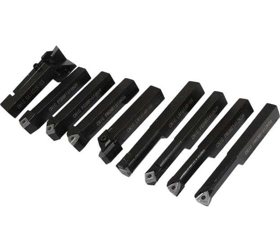 Изображение товара Набор резцов 25x25 мм, 9 шт с мех. крепл. тв. сплавных пластин ВК8 YG8 CNIC 74361