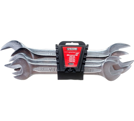 Изображение товара Набор рожковых ключей BAUM в пластиковом держателе, 19x22-30x32 мм, 4 предмета 10-41МР