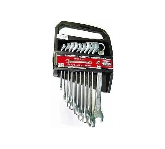 Изображение товара Набор комбинированных ключей BAUM 75 градусов, в пластиковом держателе, 10 предметов 40-10МР