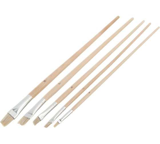Изображение товара Набор плоских кистей для масляных красок и лаков HARDY 5 шт. 0280-110005