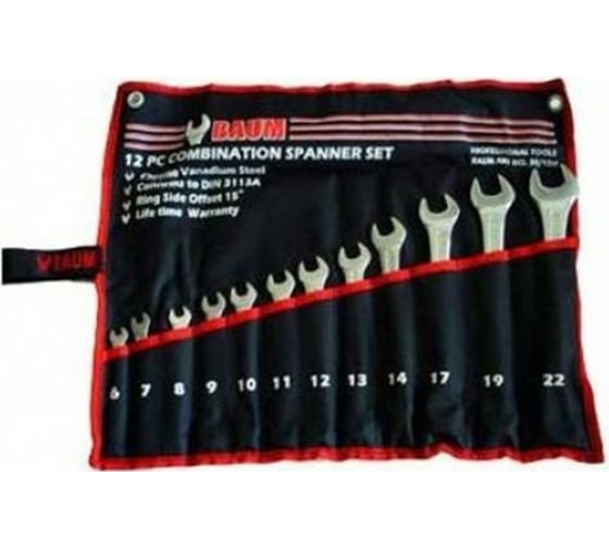 Изображение товара Набор комбинированных ключей BAUM 75 градусов, 12 предметов 40-12M