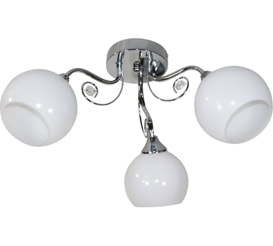 Изображение товара Светильник потолочный ЭЛЕТЕХ Сильва 131 хром (Плафон 7592) НПБ 01-3x60-192 Е27 1005405150