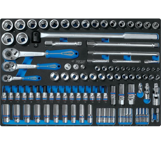 Изображение товара Набор торцевых головок KING TONY 1/4"&3/8"&1/2" с принадлежностями, ложемент, 103 предмета 9-9503MRV01