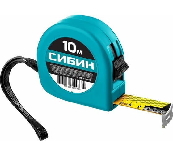 Изображение товара Рулетка в пластиковом корпусе СИБИН МЕТКА 10м 25мм 34020-10-25_z01