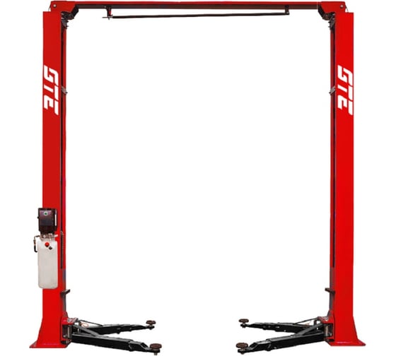 Изображение товара Двухстоечный подъемник 4т с верхней синхронизацией, 220В (ручной двойной спуск) GTE B201 130618