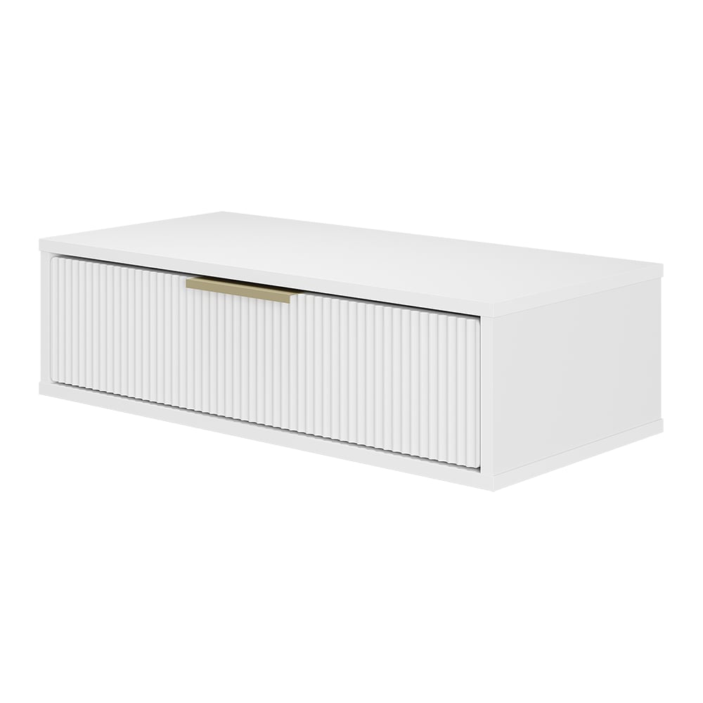 Изображение товара Тумба консоль Арника Хилл Белая Шагрень с одним ящиком