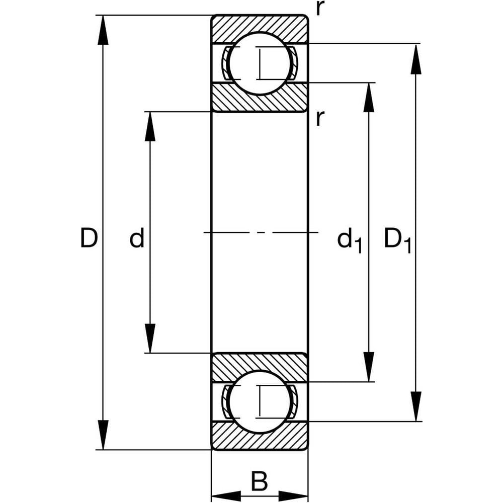 Изображение товара Подшипник DINROLL 6001/C4 шариковый однорядный радиальный открытый 28х12х8 мм