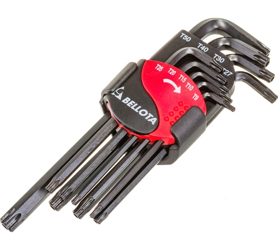 Изображение товара Набор Bellota из 9 ключей Torx с воронением 64599TIP