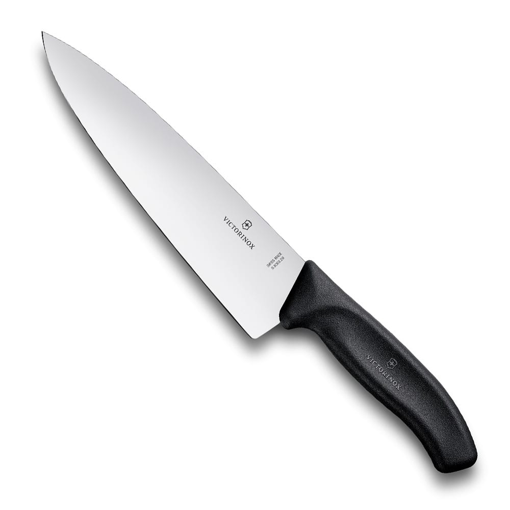 фото Разделочный нож victorinox лезвие 20 см, широкое, черный, в картонном блистере, 6.8063.20b