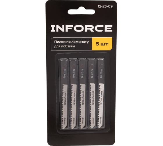 Изображение товара Пилки по ламинату для лобзика 5 шт. Inforce 12-23-09