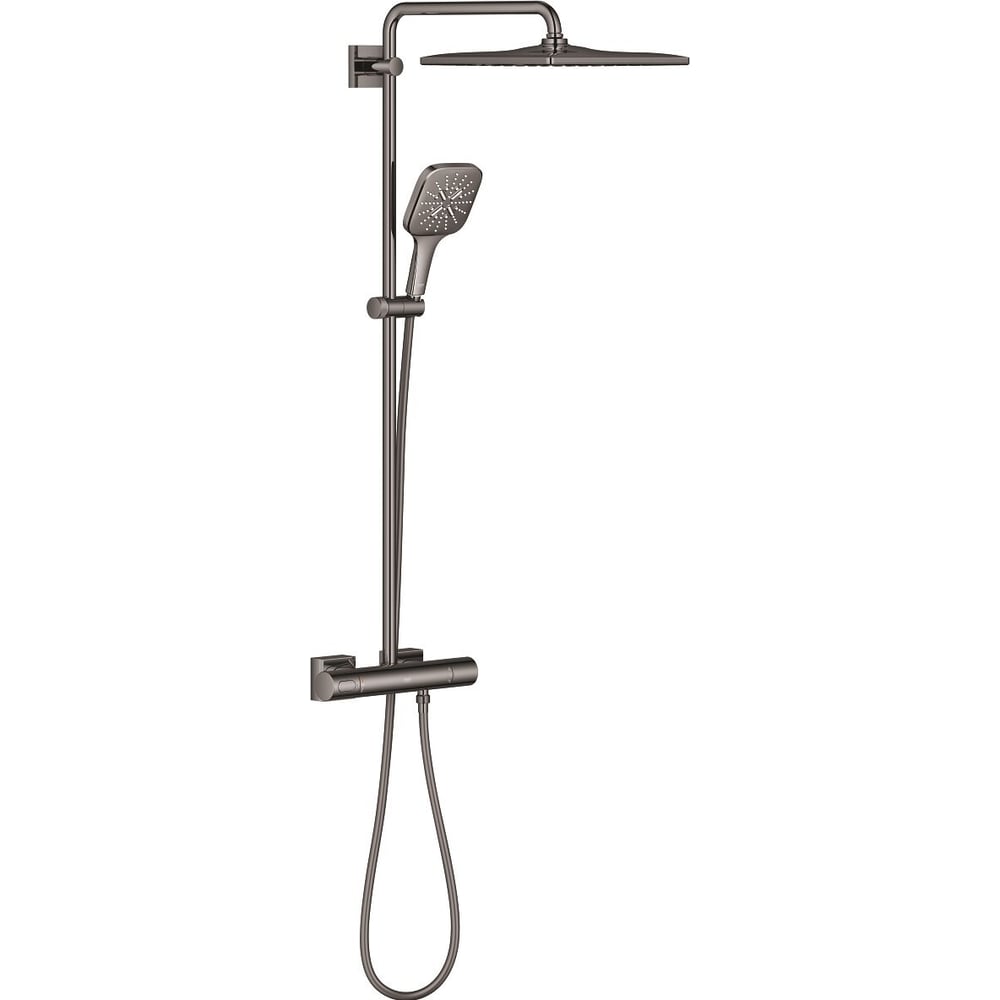 Душевая система с термостатом GROHE Rainshower SmartActive 310, темный графит глянец, 26837A00