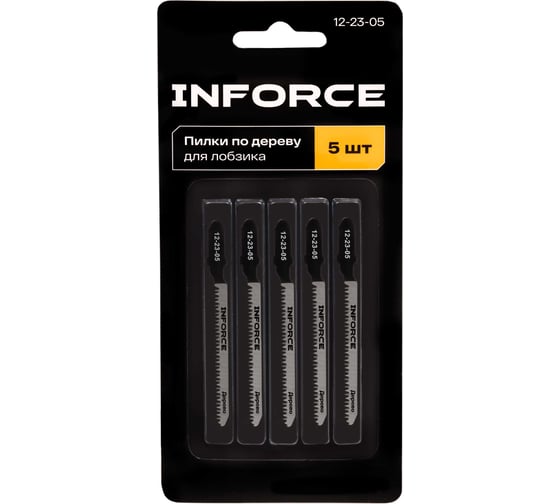 Изображение товара Пилки по дереву для лобзика 5 шт. Inforce 12-23-05