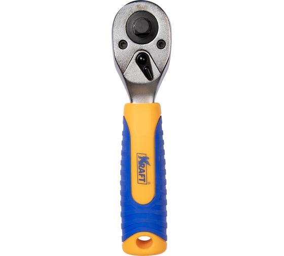 Изображение товара Трещоточная рукоятка для труднодоступных мест KRAFT короткая, двусторонняя, 1/2 Dr и 3/8 Dr KT 705035