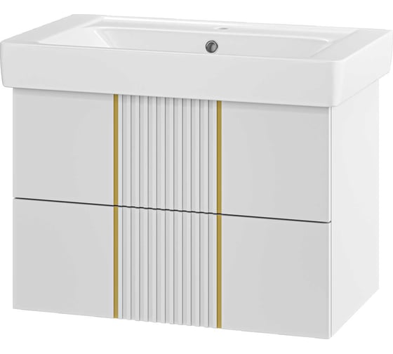 Изображение товара Тумба Brevita Vega 80 2 ящика, подвесная, белая VEG-09080-0102Я