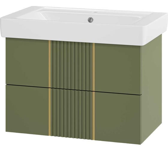 Изображение товара Тумба Brevita Vega 80 2 ящика, подвесная, олива VEG-09080-0802Я