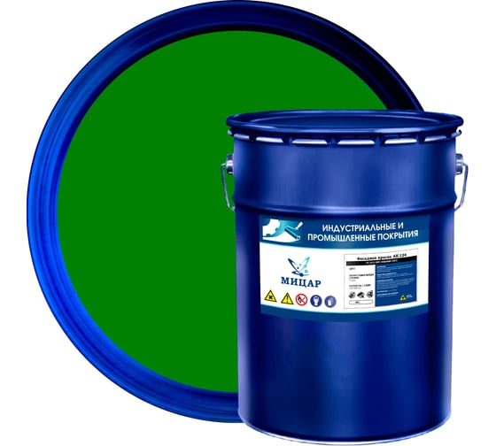 Изображение товара Краска фасадная Мицар АК-124 20 кг зеленая УТ000013815
