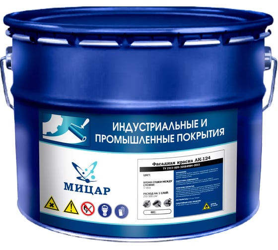 Изображение товара Краска фасадная Мицар АК-124 10 кг красный УТ000011642
