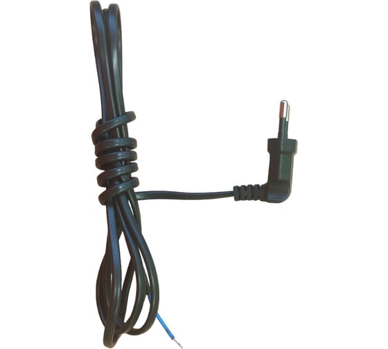 Изображение товара Шнур сетевой с угловой вилкой СПб УПП-5 ШВВП 2x0,5 черный 3,0 м 14070