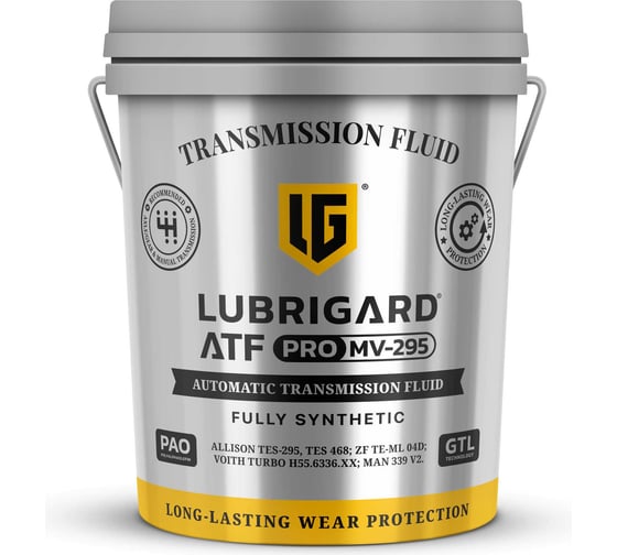 Изображение товара Трансмиссионное масло для АКП LUBRIGARD ATF PRO MV 295 (19 л) LGPATFMV295CPL19