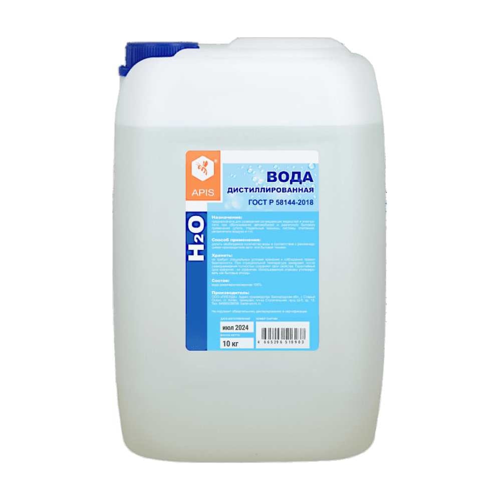 Изображение товара Дистиллированная вода APIS в канистре 10 литров