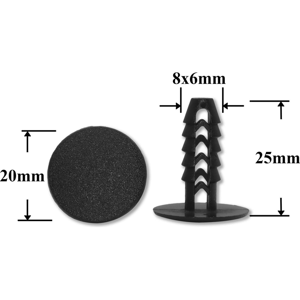 Изображение товара Крепеж для Fiat 14222581 Крепавто 1306 - для отделки, 8, 2 мм, черный