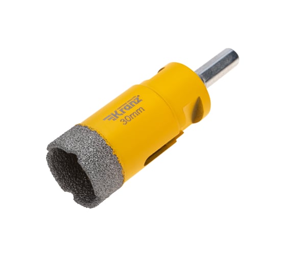 Изображение товара Коронка алмазная профессиональная по керамограниту и железобетону М14, вакуумное спекание, 30 мм, для УШМ KRANZ KR-92-1014