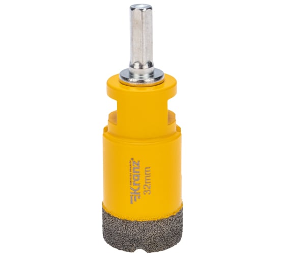 Изображение товара Коронка алмазная профессиональная по керамограниту и железобетону М14, вакуумное спекание, 32 мм, для УШМ KRANZ KR-92-1015