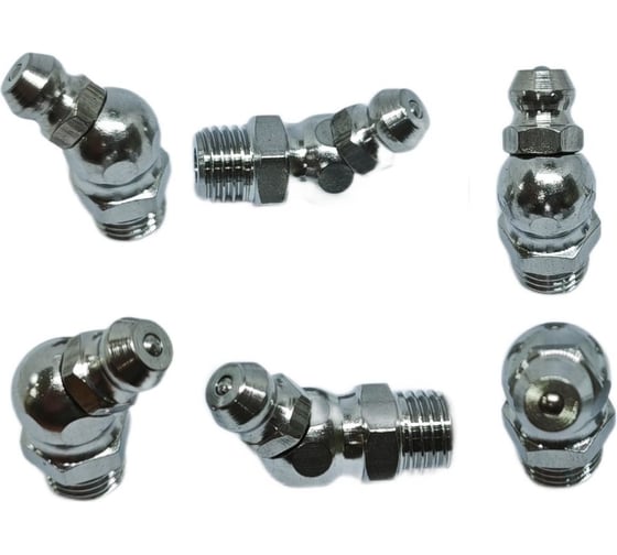 Изображение товара Пресс-масленка угловая нерж. H2 M8x1, комплект 10 шт.,нержавеющая сталь AISI304, Европейский стандарт DIN71412, MasloSmenka 010802-10