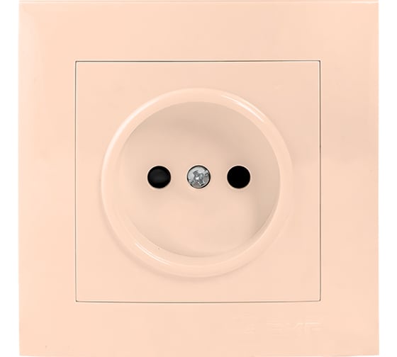 Изображение товара 1-местная розетка EKF Валенсия, без заземления 10А кремовая с защитными шторками PROxima EWR10-022-20