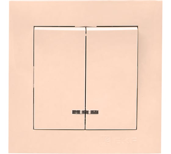 Изображение товара 2-клавишный выключатель EKF Валенсия, 10А, кремовый, с индикатором PROxima EWV10-123-20