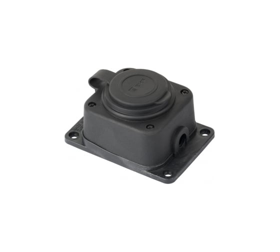 Изображение товара Одноместная каучуковая розетка с защитной крышкой EKF, 230В 2P+PE 16A IP44 PRO RPS-014-16-230-44-r