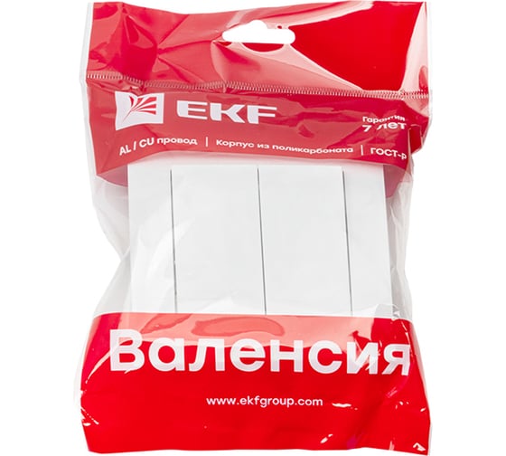 Изображение товара 2-клавишный выключатель EKF Валенсия, 10А белый PROxima EWV10-023-10