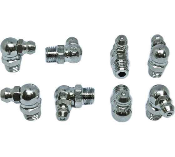 Изображение товара Пресс-масленка угловая нерж. H3 M8x1, комплект 10 шт.,нержавеющая сталь AISI304, Европейский стандарт DIN71412, MasloSmenka 010902-10