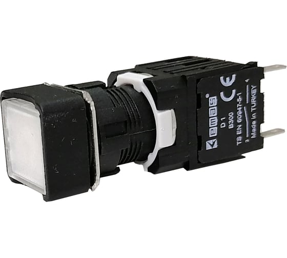 Изображение товара Нажимная возвратная квадратная кнопка Emas белая 1НО, D100KDB