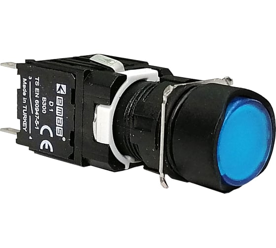 Изображение товара Нажимная возвратная круглая кнопка Emas синяя 1НО, D100YDM